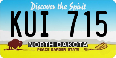 ND license plate KUI715