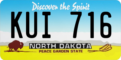 ND license plate KUI716