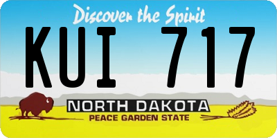 ND license plate KUI717