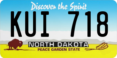 ND license plate KUI718