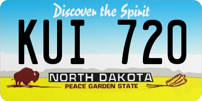 ND license plate KUI720