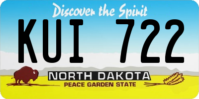 ND license plate KUI722