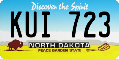 ND license plate KUI723