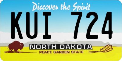 ND license plate KUI724