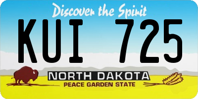 ND license plate KUI725