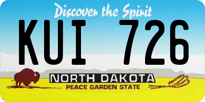 ND license plate KUI726