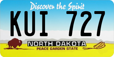ND license plate KUI727