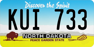 ND license plate KUI733