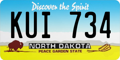 ND license plate KUI734