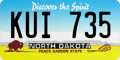ND license plate KUI735