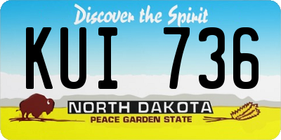 ND license plate KUI736