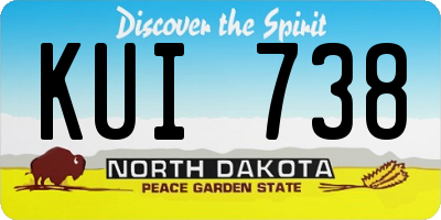 ND license plate KUI738