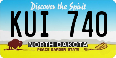 ND license plate KUI740