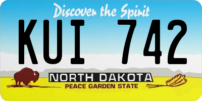 ND license plate KUI742