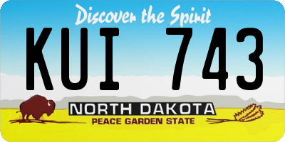 ND license plate KUI743