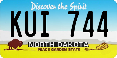 ND license plate KUI744