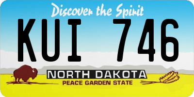 ND license plate KUI746