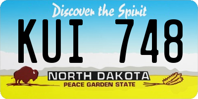 ND license plate KUI748