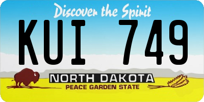 ND license plate KUI749