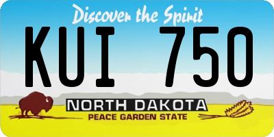 ND license plate KUI750