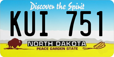ND license plate KUI751