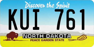 ND license plate KUI761