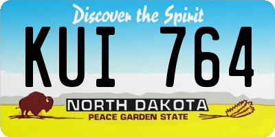 ND license plate KUI764