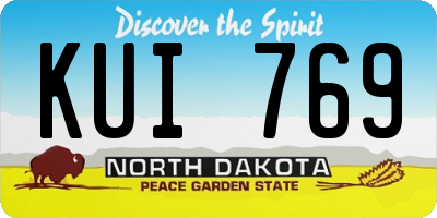 ND license plate KUI769
