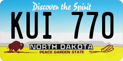 ND license plate KUI770
