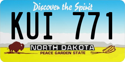 ND license plate KUI771