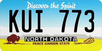 ND license plate KUI773