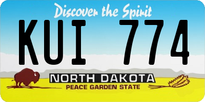 ND license plate KUI774