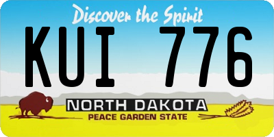 ND license plate KUI776