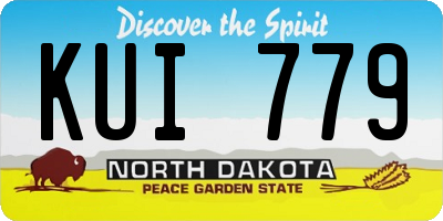 ND license plate KUI779