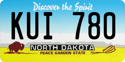 ND license plate KUI780