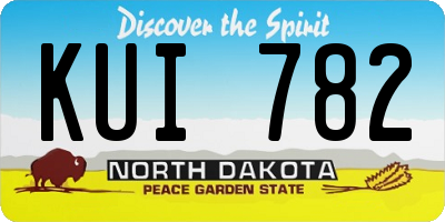 ND license plate KUI782