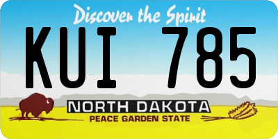 ND license plate KUI785