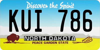 ND license plate KUI786