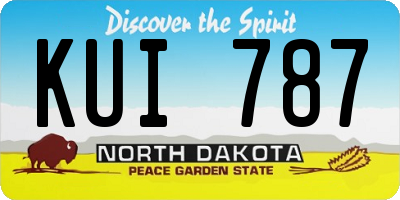 ND license plate KUI787