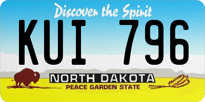 ND license plate KUI796