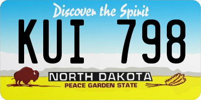 ND license plate KUI798