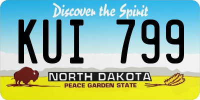ND license plate KUI799
