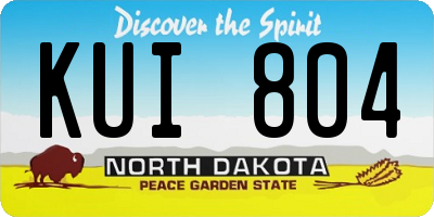 ND license plate KUI804