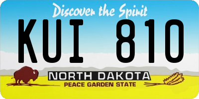 ND license plate KUI810