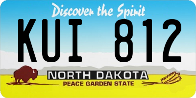 ND license plate KUI812