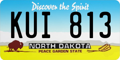 ND license plate KUI813