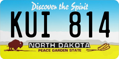 ND license plate KUI814
