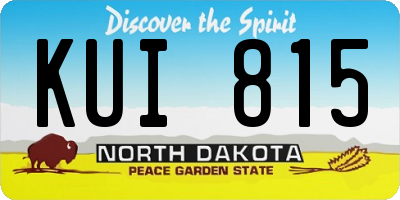 ND license plate KUI815