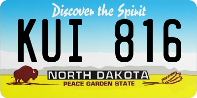 ND license plate KUI816