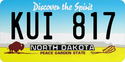 ND license plate KUI817